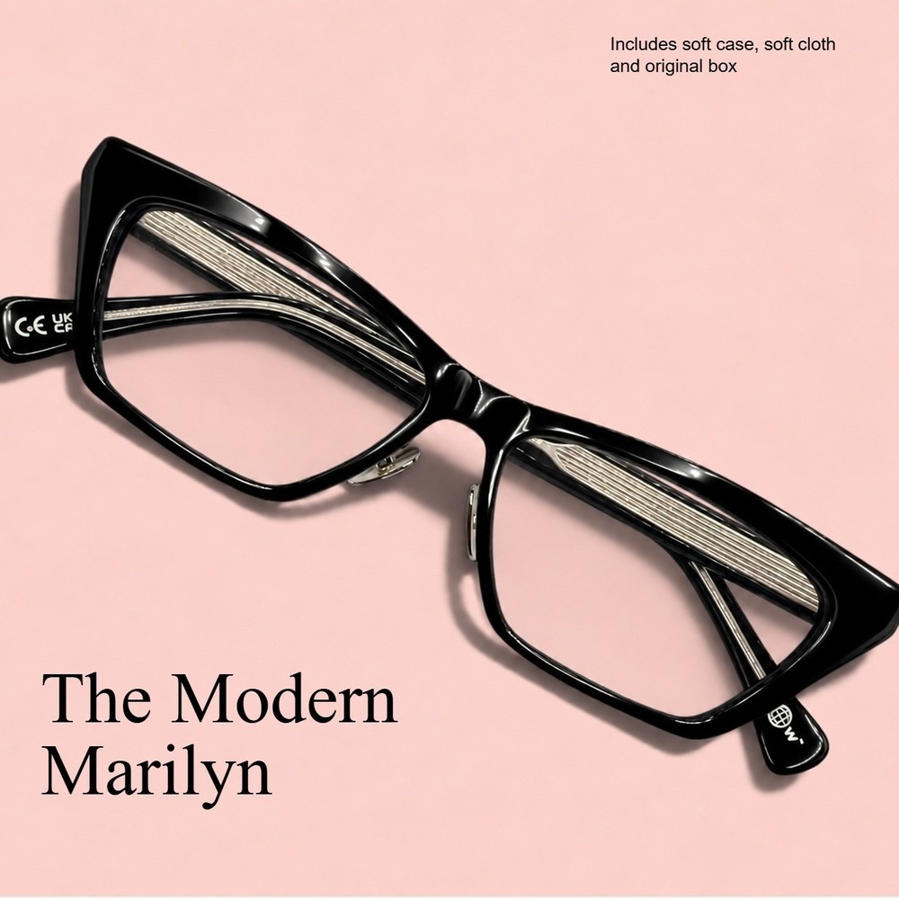 ZiGi + MARAiS Modern Marilyn Black Cat Eye Blue Light Readers +1.50 Retro Edit